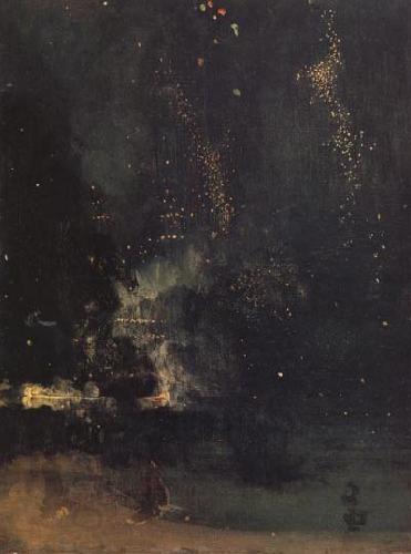 James Abbott McNeil Whistler Nocturne in Black and Gold:The Falling Rocket oil painting picture